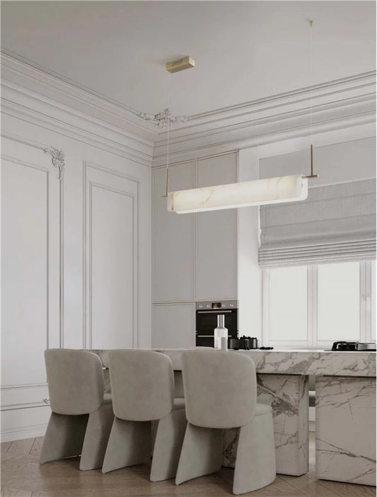 Lustra din Metal Alama si imatie de marmura alba H130xL100cm 35W 2219lm 3000K IP20 AIDER