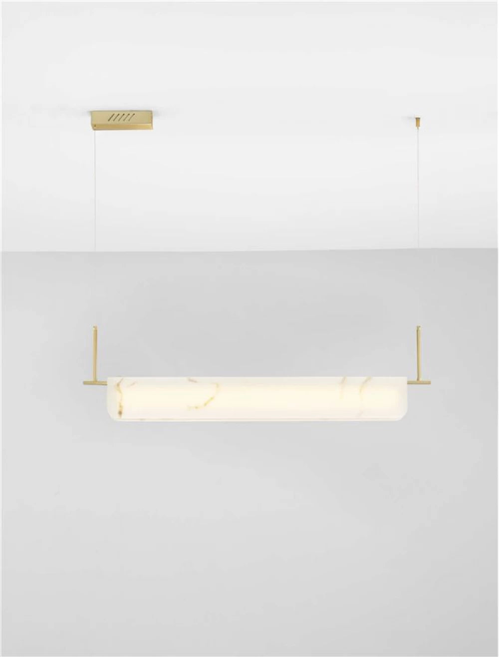 Lustra din Metal Alama si imatie de marmura alba H130xL100cm 35W 2219lm 3000K IP20 AIDER