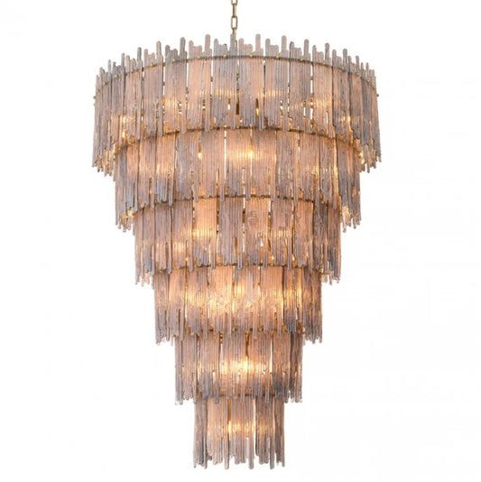 Candelabru din Metal Alama atichizata si Sticla Fumurie H153xD116cm Saint Roch XXL Eichholtz