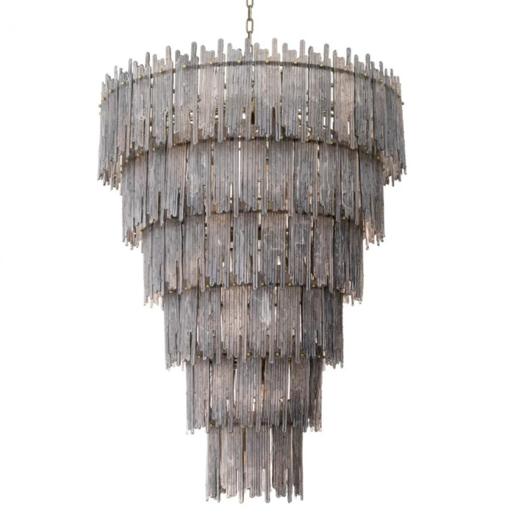 Candelabru din Metal Alama atichizata si Sticla Fumurie H153xD116cm Saint Roch XXL Eichholtz