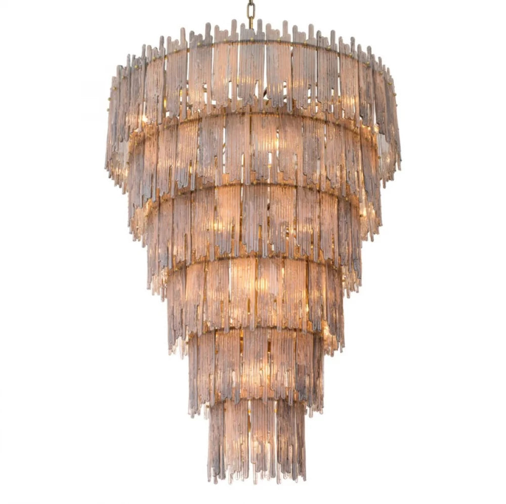 Candelabru din Metal Alama atichizata si Sticla Fumurie H153xD116cm Saint Roch XXL Eichholtz