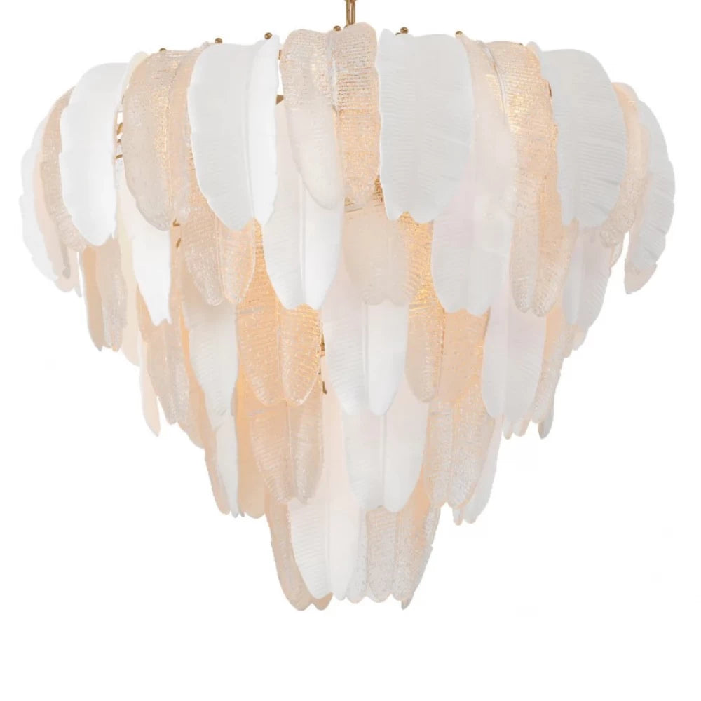 Candelabru din Metal Auriu si Sticla/Ceramica Transparent/Alb H60xD82cm Saint Lucia L Eichholtz