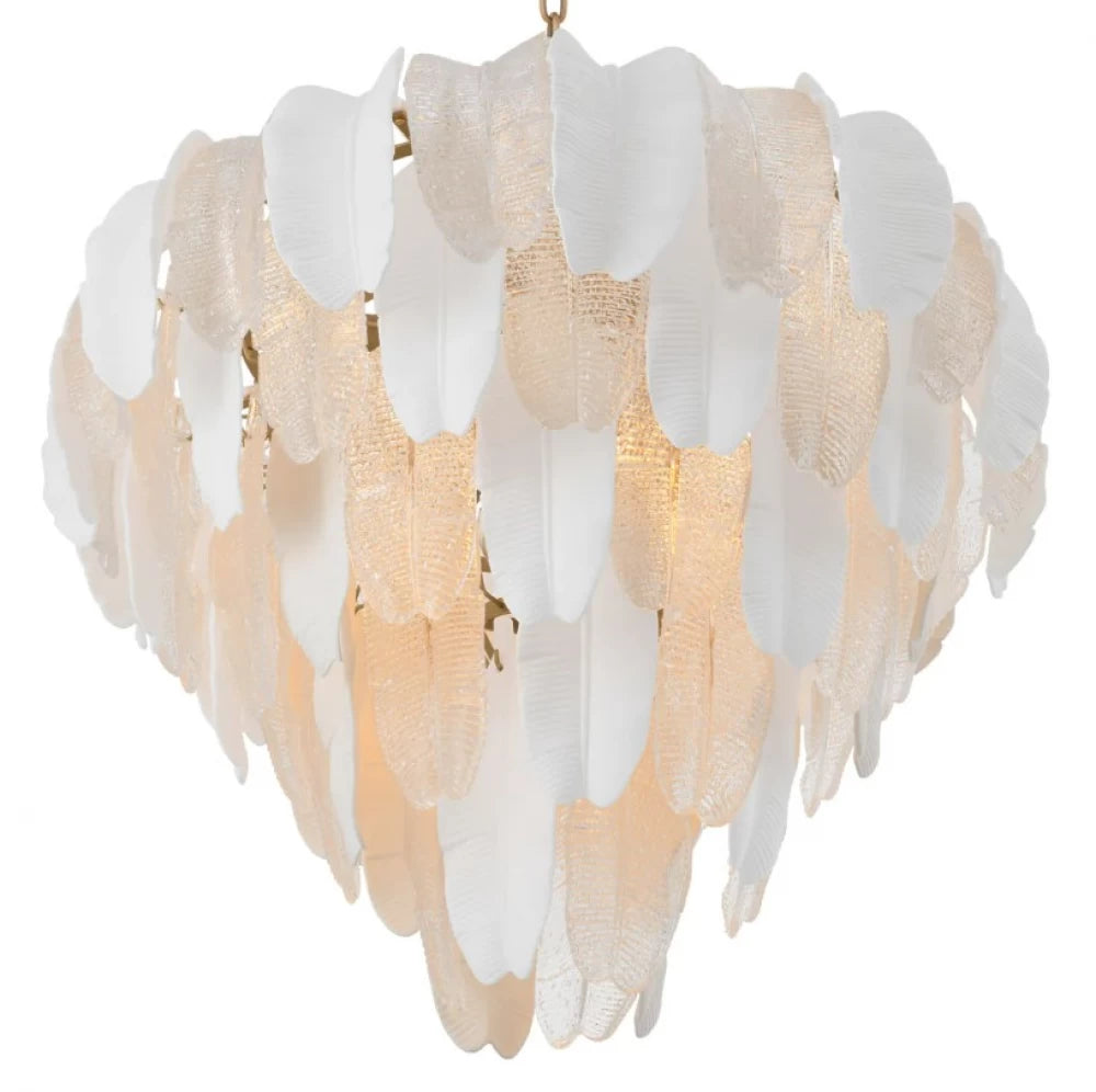 Candelabru din Metal Auriu si Sticla/Ceramica Transparent/Alb H60xD82cm Saint Lucia L Eichholtz