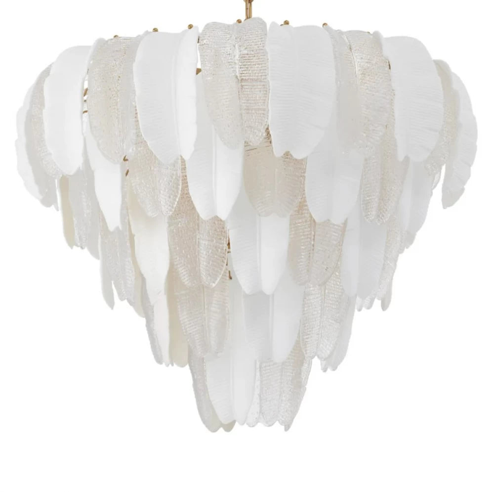 Candelabru din Metal Auriu si Sticla/Ceramica Transparent/Alb H60xD82cm Saint Lucia L Eichholtz
