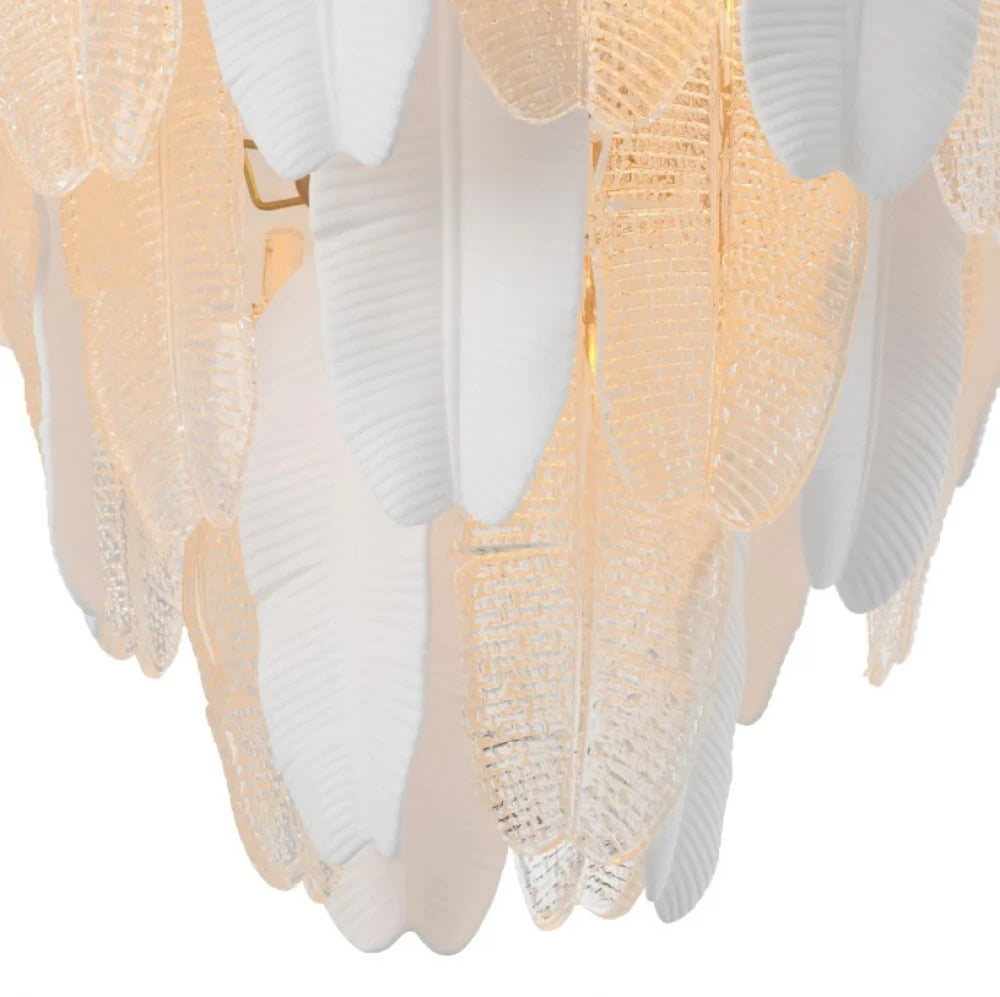 Candelabru din Metal Auriu si Sticla/Ceramica Transparent/Alb H60xD82cm Saint Lucia L Eichholtz