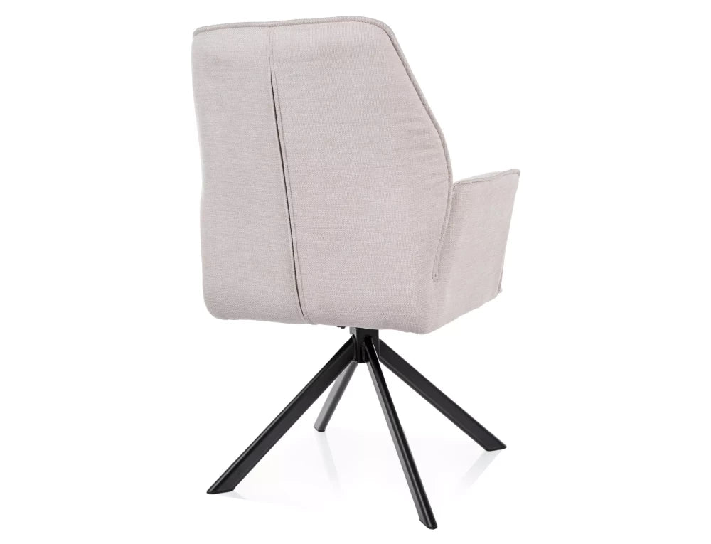 Scaun tapitat cu Stofa Brego 22 Bej deschis cu picioare din Metal Negru H90xL58xA46cm Hugo