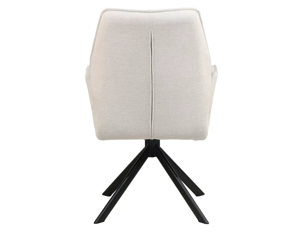 Scaun tapitat cu Stofa Brego 22 Bej deschis cu picioare din Metal Negru H90xL58xA46cm Hugo
