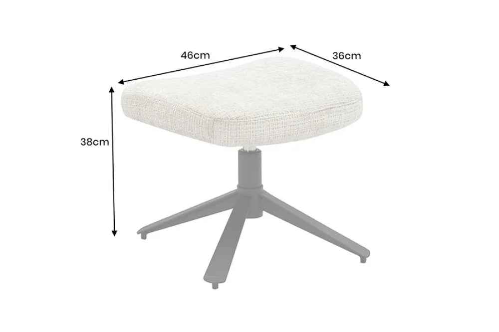 Taburet din Metal Negru si Stofa Bej H38xL46cm Cloud