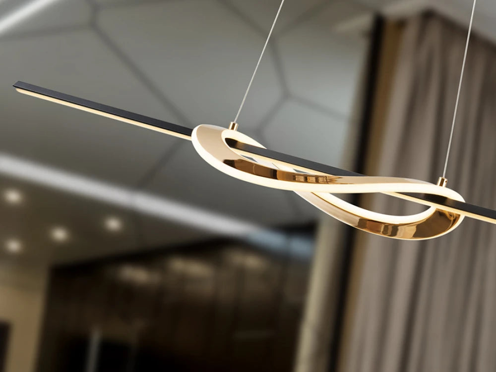 Lustra din Metal Negru/Auriu H150xL120cm Enora