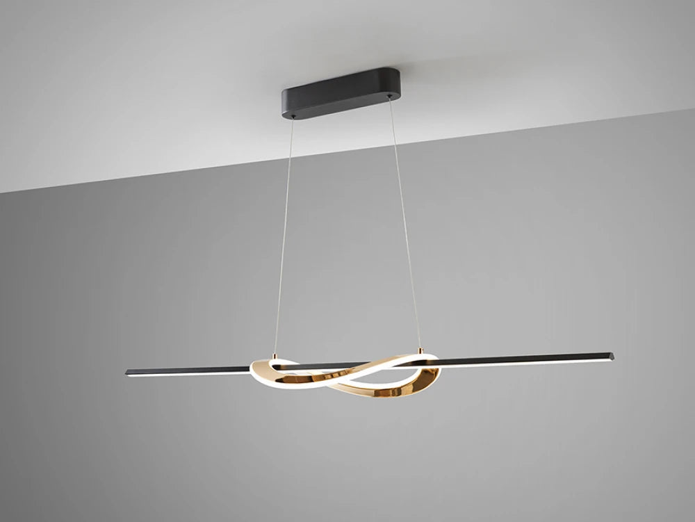 Lustra din Metal Negru/Auriu H150xL120cm Enora