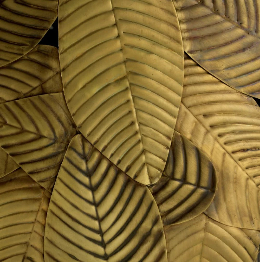 Masuta laterala Rotunda din Metal Alama si Sticla Neagra D60.5xH50cm Botanico Eichholtz