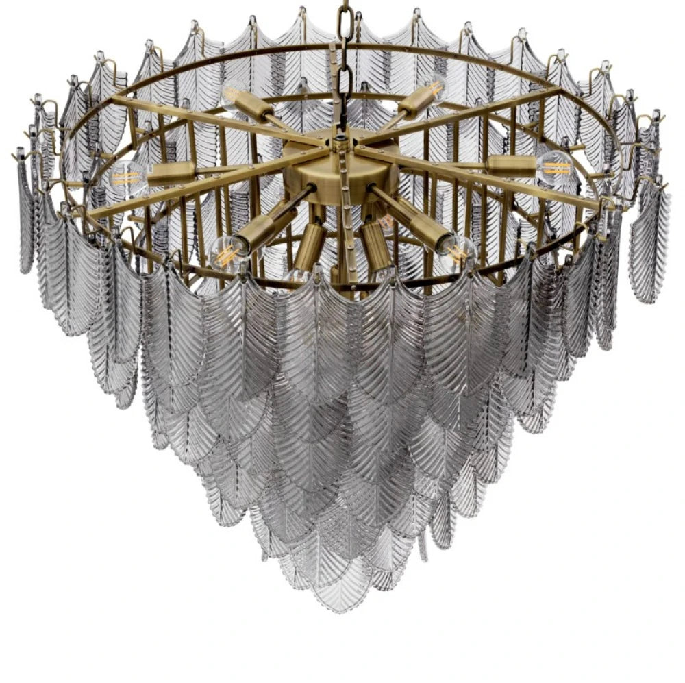 Candelabru din Metal Alama atichizata si Sticla Fumurie H69xD82cm Verbier L Eichholtz