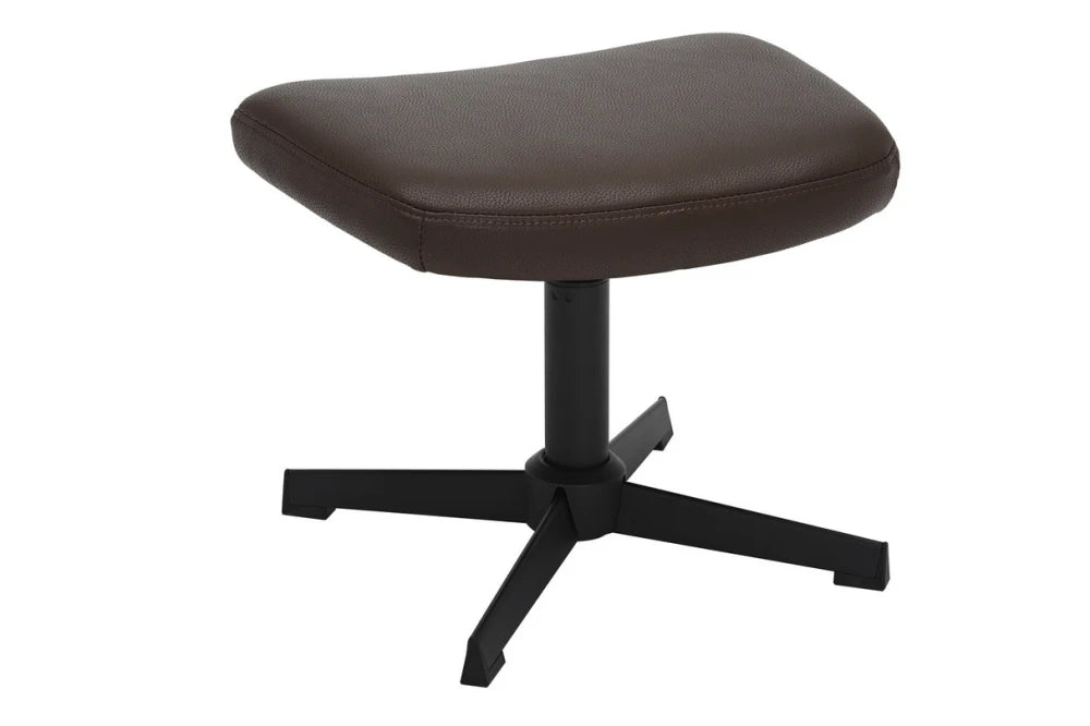 Taburet din Piele artificiala Maro si Metal Negru Hx36Lx45xA35cm Vogue