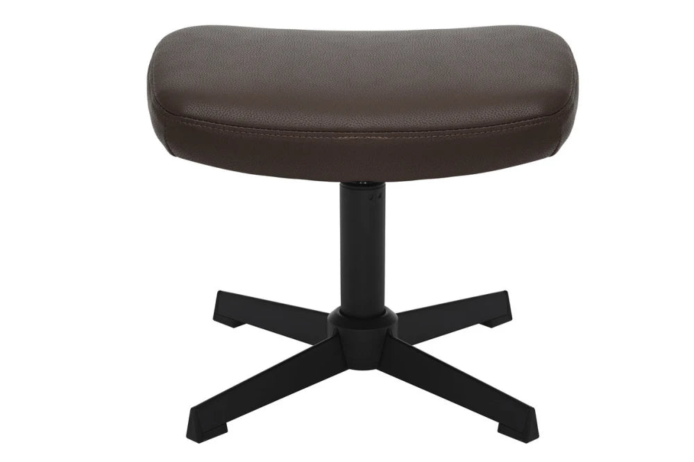 Taburet din Piele artificiala Maro si Metal Negru Hx36Lx45xA35cm Vogue