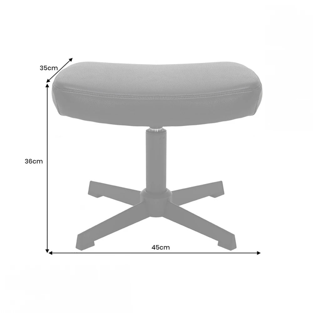Taburet din Piele artificiala Maro si Metal Negru Hx36Lx45xA35cm Vogue