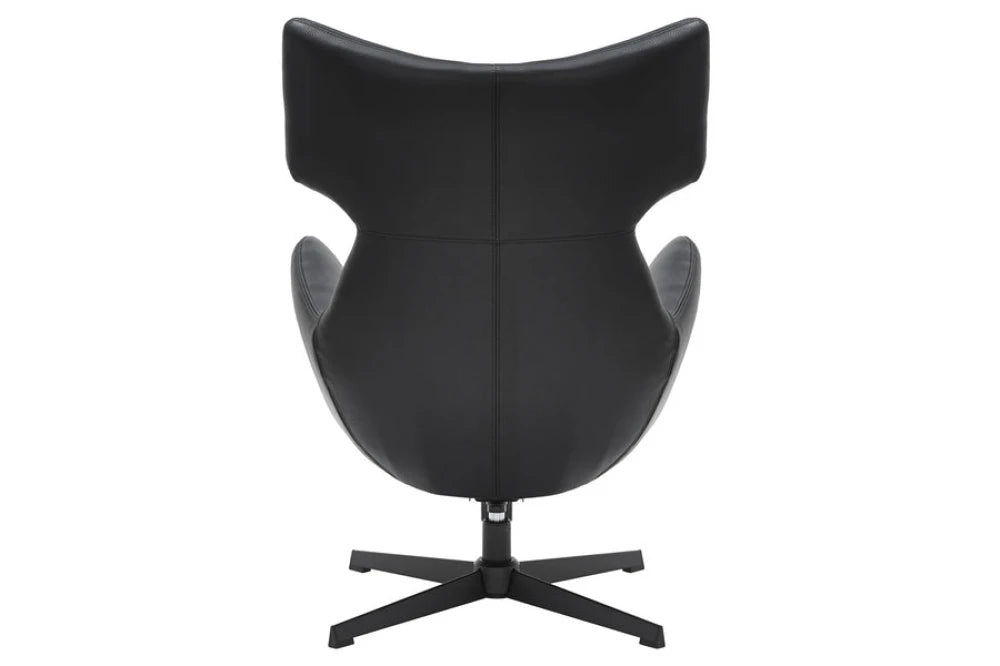 Fotoliu din Piele artificiala Negru si Metal Negru Hx103Lx75xA78cm Vogue
