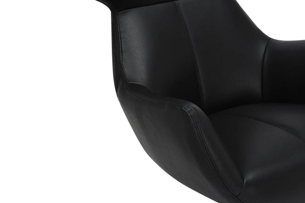 Fotoliu din Piele artificiala Negru si Metal Negru Hx103Lx75xA78cm Vogue