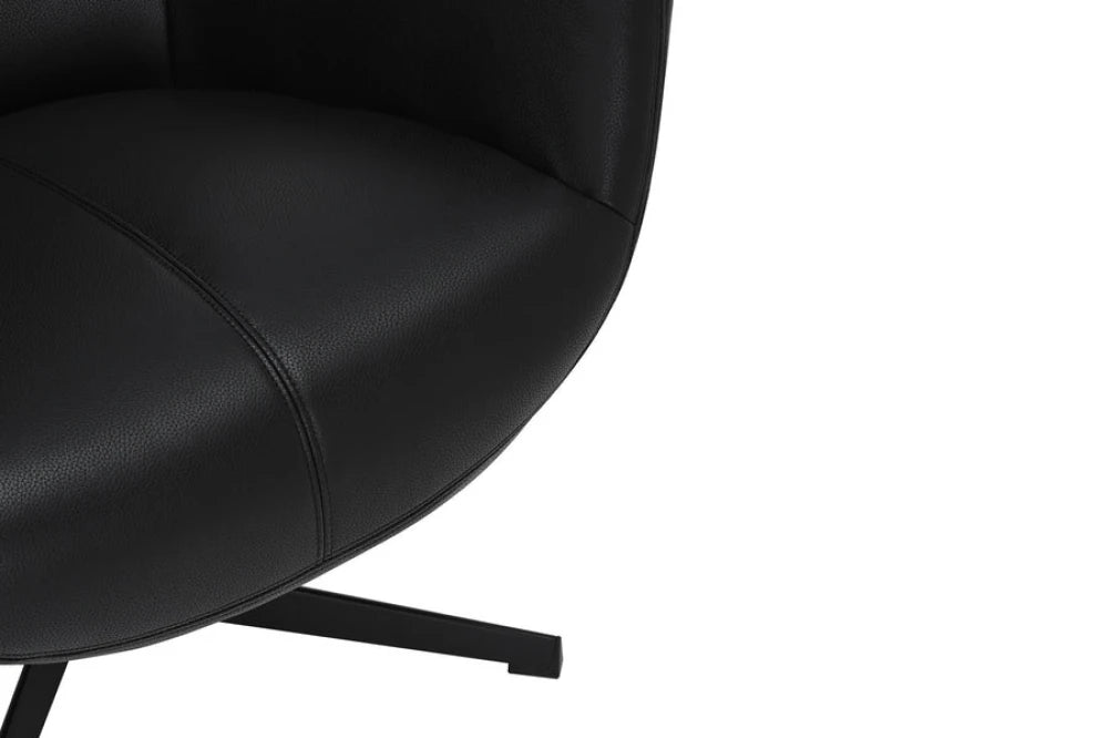 Fotoliu din Piele artificiala Negru si Metal Negru Hx103Lx75xA78cm Vogue