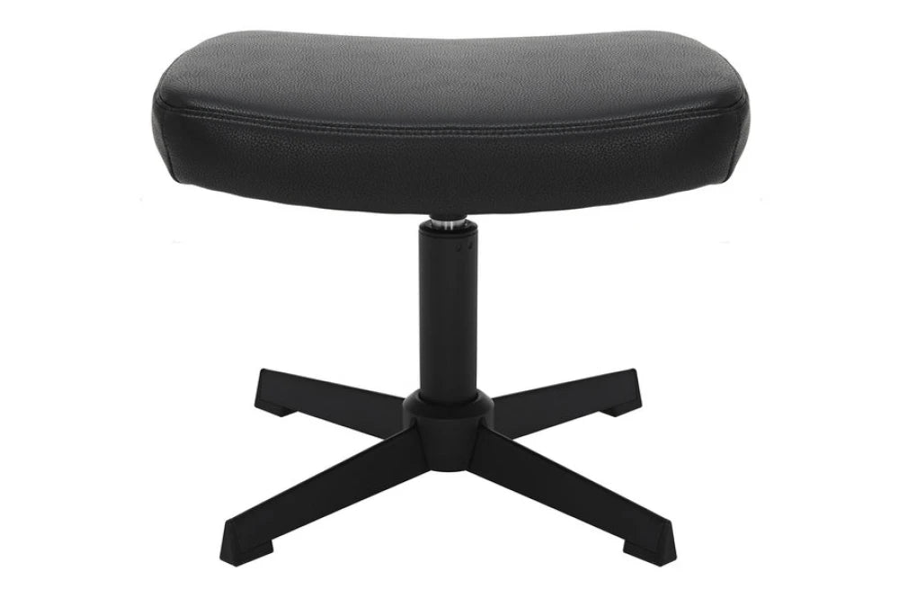 Taburet din Piele artificiala Maro si Metal Negru Hx36Lx45xA35cm Vogue