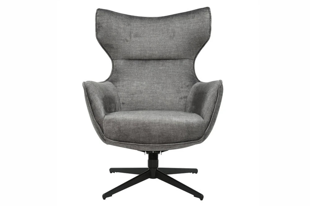 Fotoliu din Catifea Gri si Metal Negru Hx100Lx73xA100cm Vogue