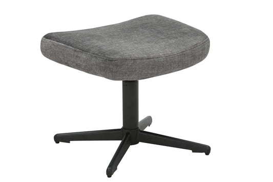 Taburet din Catifea Gri si Metal Negru Hx38Lx45xA36cm Vogue