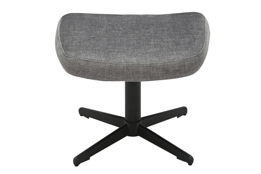 Taburet din Catifea Gri si Metal Negru Hx38Lx45xA36cm Vogue