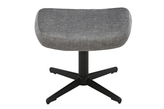 Taburet din Catifea Gri si Metal Negru Hx38Lx45xA36cm Vogue