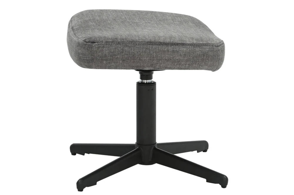 Taburet din Catifea Gri si Metal Negru Hx38Lx45xA36cm Vogue