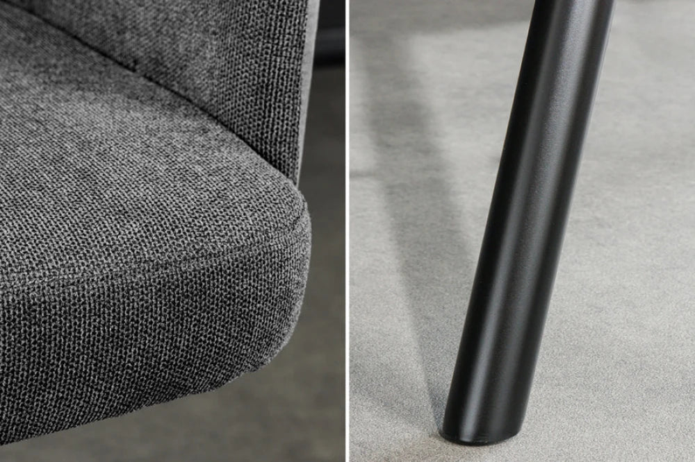 Scaun de bar rotativ din Catifea/Stofa Gri si Metal Negru Hx110Lx54xA54cm Big George