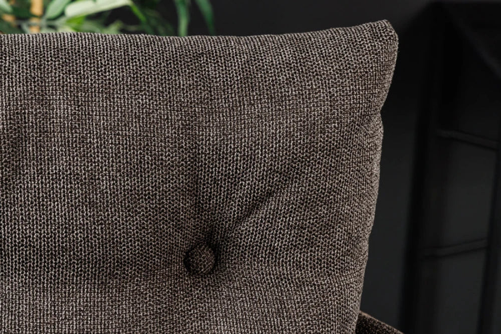 Scaun de bar rotativ din Catifea/Stofa Maro taupe si Metal Negru Hx110Lx54xA54cm Big George