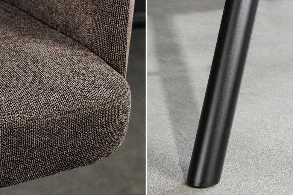 Scaun de bar rotativ din Catifea/Stofa Maro taupe si Metal Negru Hx110Lx54xA54cm Big George