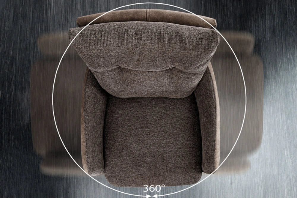 Scaun de bar rotativ din Catifea/Stofa Maro taupe si Metal Negru Hx110Lx54xA54cm Big George