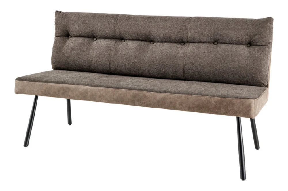 Banca din Catifea/Stofa Maro taupe si Metal Negru Hx90Lx160cm Big George