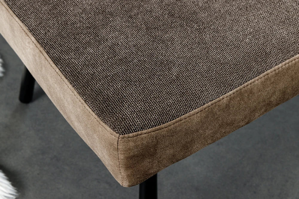 Banca din Catifea/Stofa Maro taupe si Metal Negru Hx90Lx160cm Big George