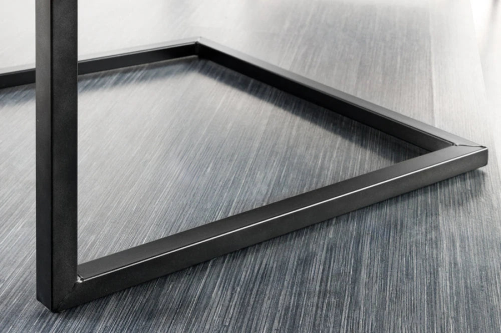 Scaun din Piele Negru si Metal Negru Hx88Lx55xA63cm Big Aston