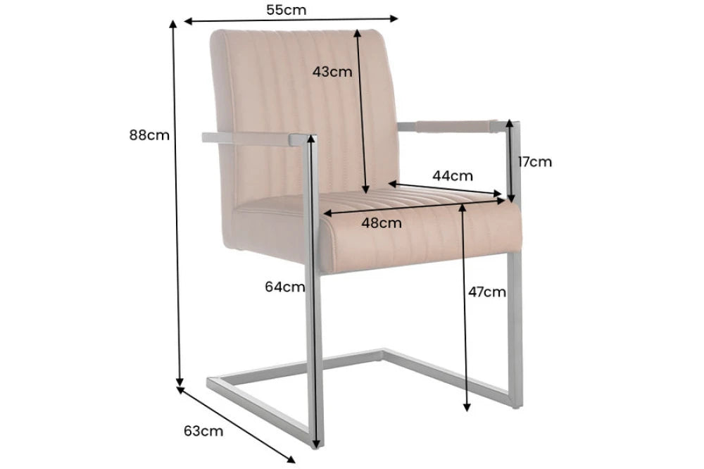 Scaun din Piele Maro si Metal Negru Hx88Lx55xA63cm Big Aston