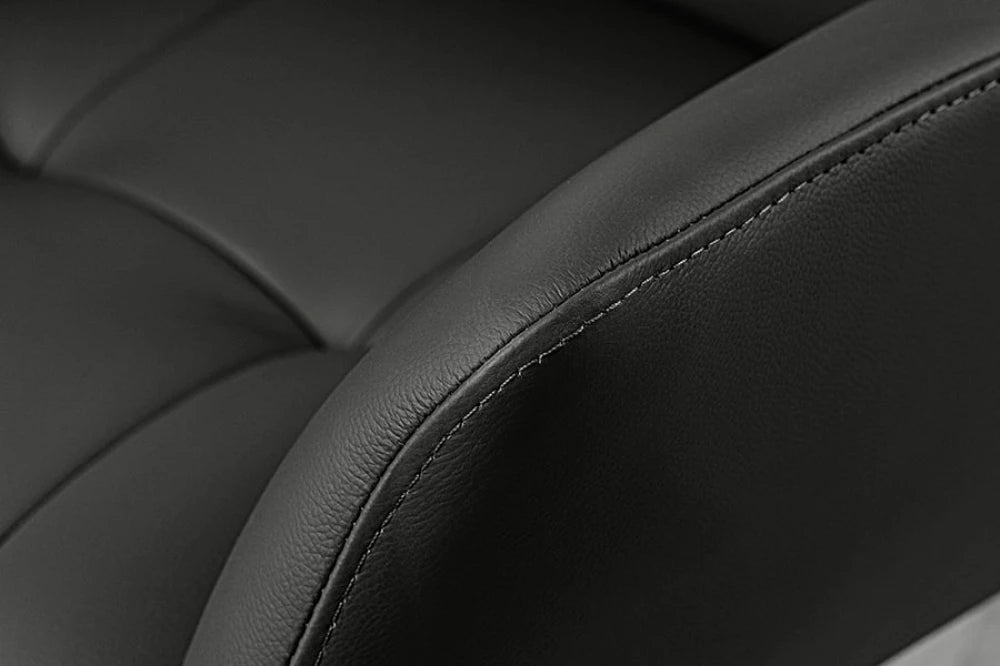 Set 2 scaune rotative din Piele Negru si Metal Negru Hx86Lx64xA64cm Signature