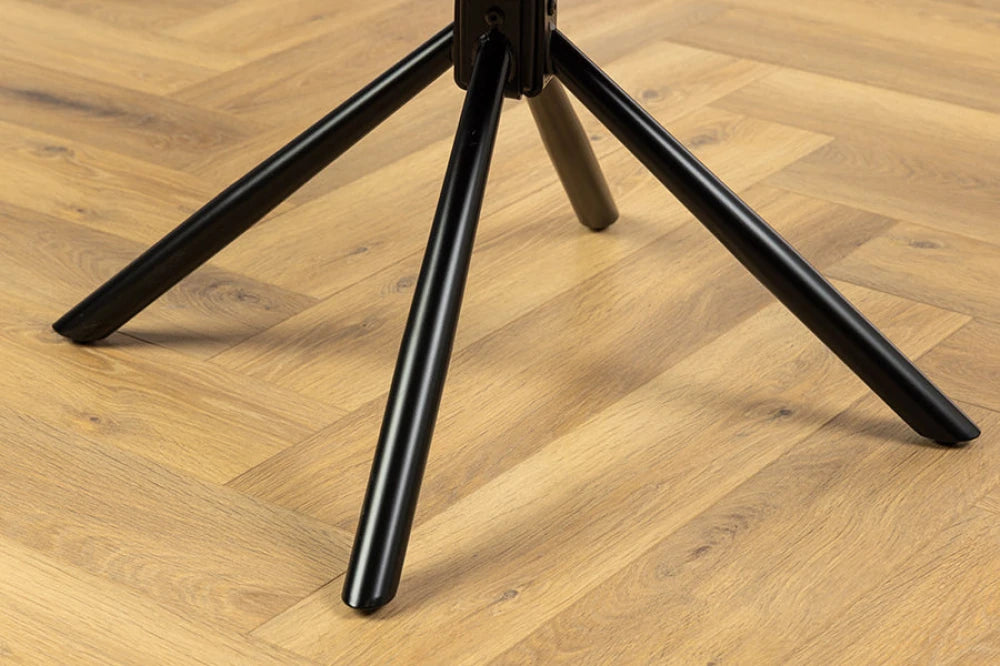 Set 2 scaune rotative din Piele Negru si Metal Negru Hx86Lx64xA64cm Signature
