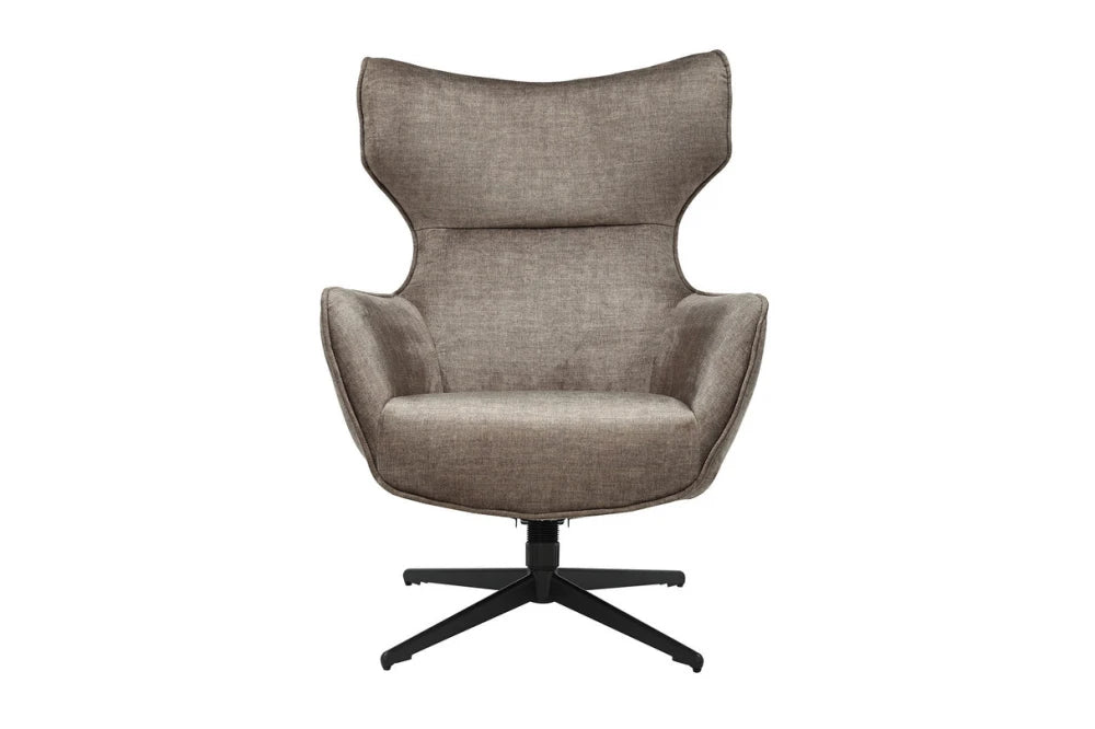 Fotoliu din Catifea Maro taupe si Metal Negru Hx100Lx73xA100cm Vogue