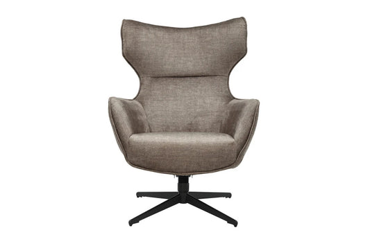 Fotoliu din Catifea Maro taupe si Metal Negru Hx100Lx73xA100cm Vogue