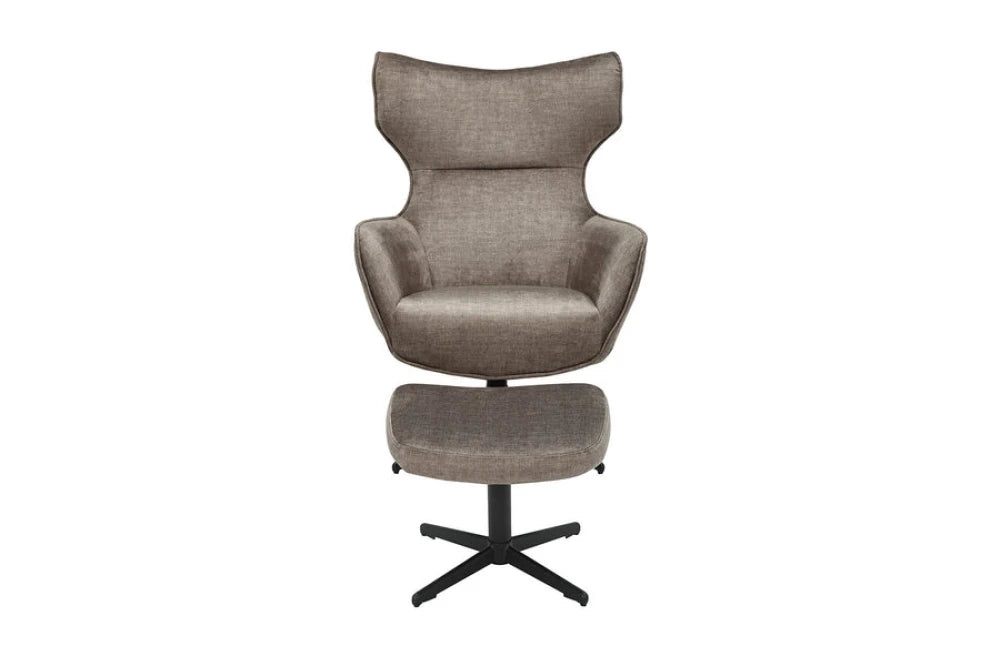 Fotoliu din Catifea Maro taupe si Metal Negru Hx100Lx73xA100cm Vogue