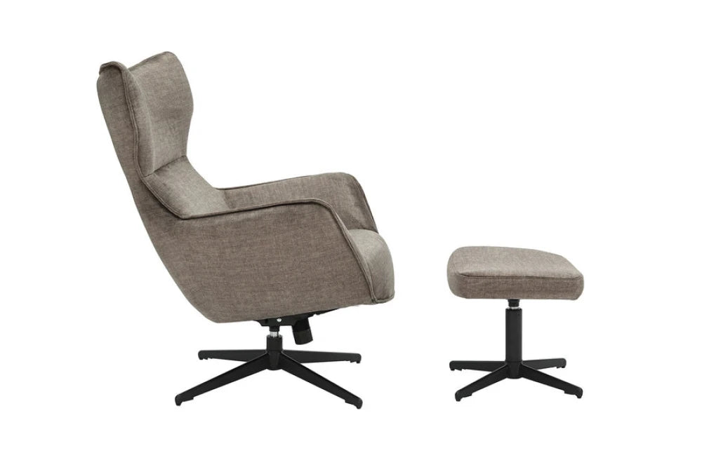 Fotoliu din Catifea Maro taupe si Metal Negru Hx100Lx73xA100cm Vogue