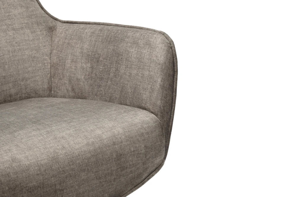 Fotoliu din Catifea Maro taupe si Metal Negru Hx100Lx73xA100cm Vogue