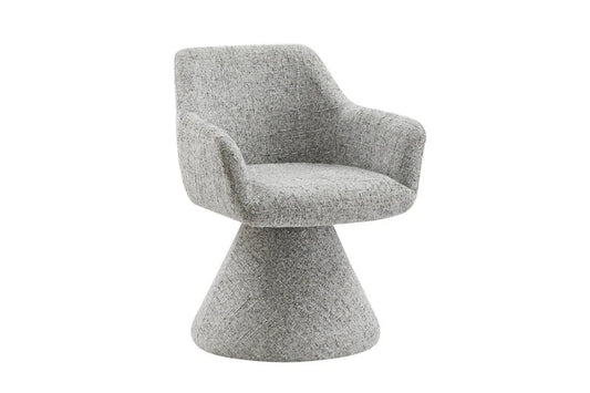 Scaun pivotant din Chenille Gri si Metal/Lemn Gri Hx79Lx61xA62cm Ambiento