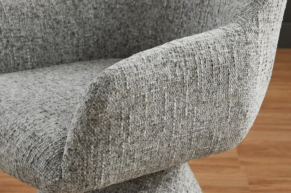 Scaun pivotant din Chenille Gri si Metal/Lemn Gri Hx79Lx61xA62cm Ambiento