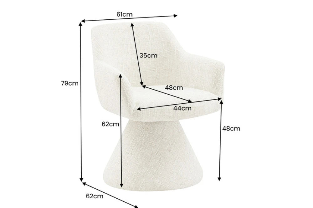 Scaun pivotant din Chenille Gri si Metal/Lemn Gri Hx79Lx61xA62cm Ambiento
