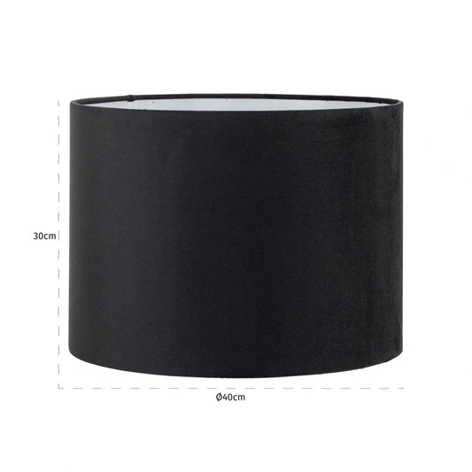 Abajur rotund din Catifea Negru H30xD40cm Jaylinn Richmond Interiors