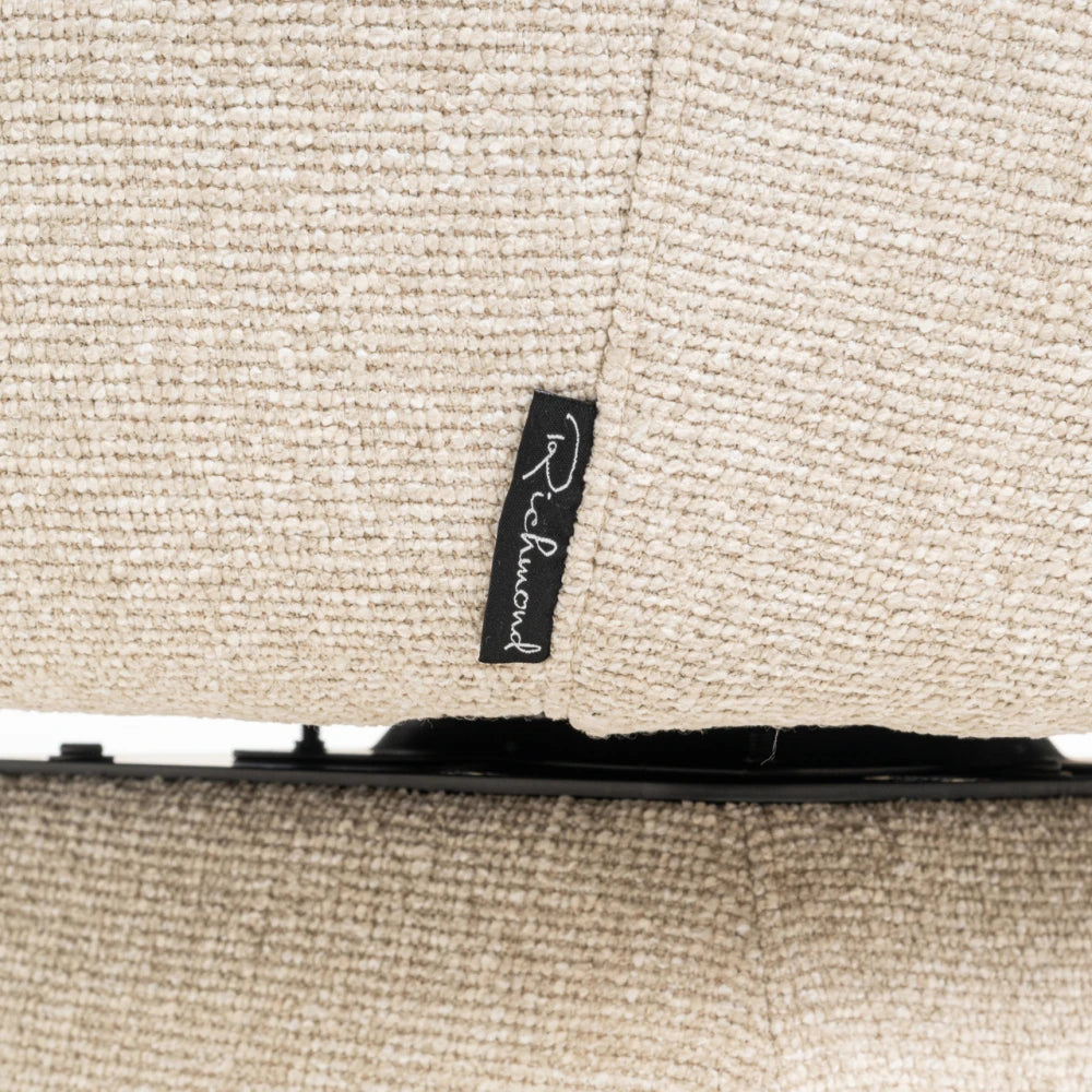 Scaun rotativ tapitat cu Chenille Bej si picioare din Metal Bej H77xL65xA63cm Quiriro