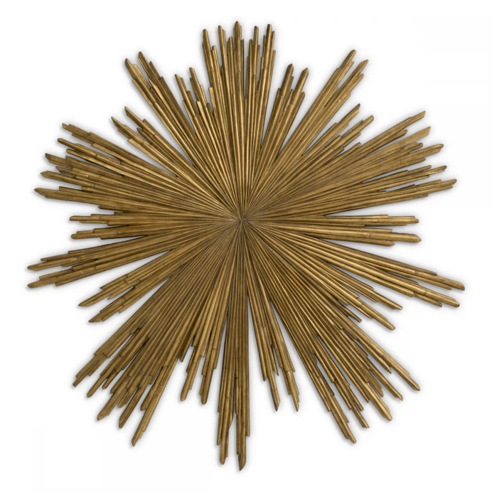 Decoratiune de perete din Lemn Auriu antichizat H121xL118cm Sunburst Eichholtz
