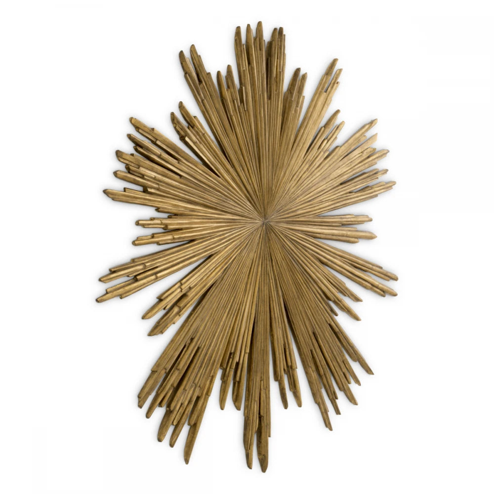 Decoratiune de perete din Lemn Auriu antichizat H121xL118cm Sunburst Eichholtz